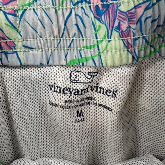 Vineyard Vines Printed Chappy Swim Trunks Boys Medium (12/14) Drawstring Blue - Picture 4 of 7